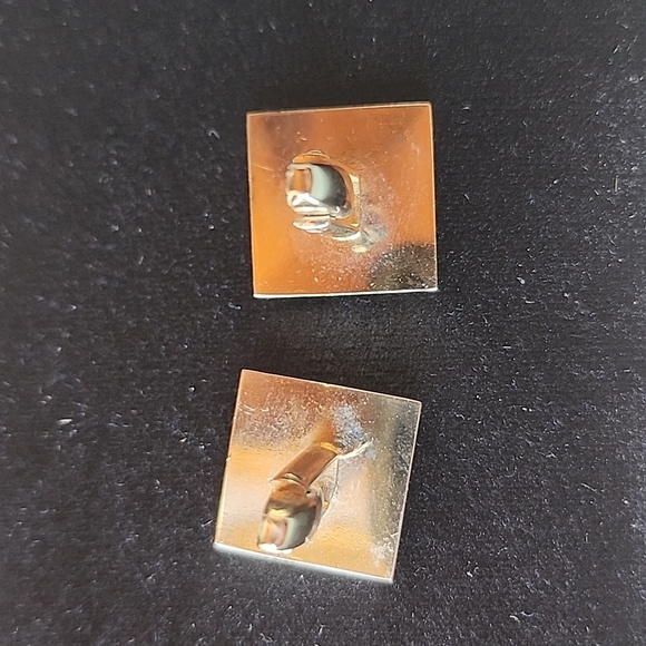 Vintage Foster Gold Tone Square Textured Cufflinks - Picture 5 of 5
